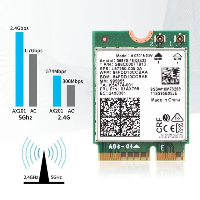 MÓDULO INTEL® WI-FI 6 AX201NGW + BLUETOOTH 5.2 NGFF M.2 2230 - Foto 4