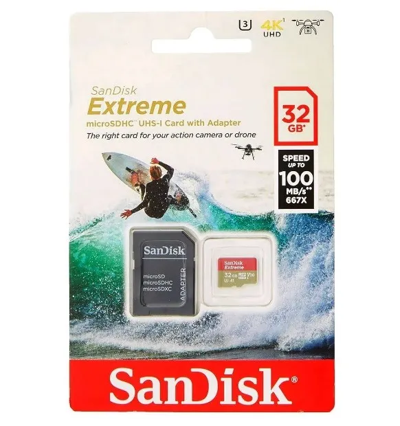 Cartão 32Gb MicroSD Extreme Sandisk 100mb
