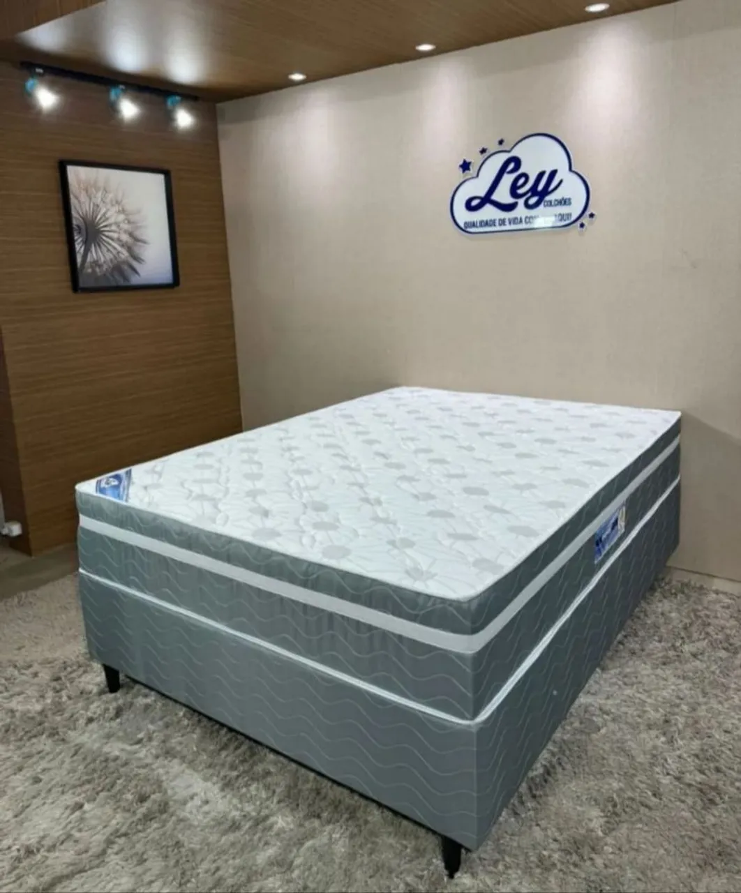 Cama Box Casal Isofort Soft Ley Colchões, Base + Colchão com molas ensacadas individuais
