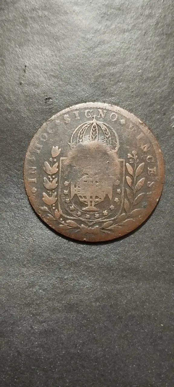 Moeda 20 reis carimbada na 40