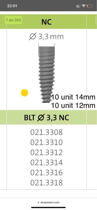 Implantes Dentários Straumann BLT(NC) e SP(RN) NOVOS