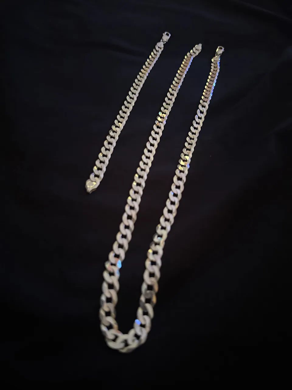 Corrente e pulseira prata 925 7mm - Foto 2