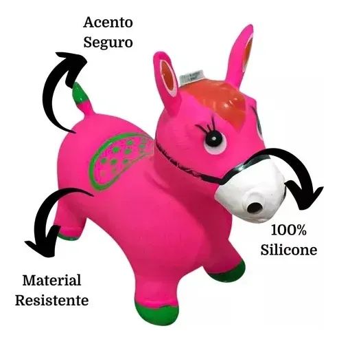Cavalinho Upa Upa Grande Pula Pula Musical Borracha Resistente Inflável - R$ 79,99