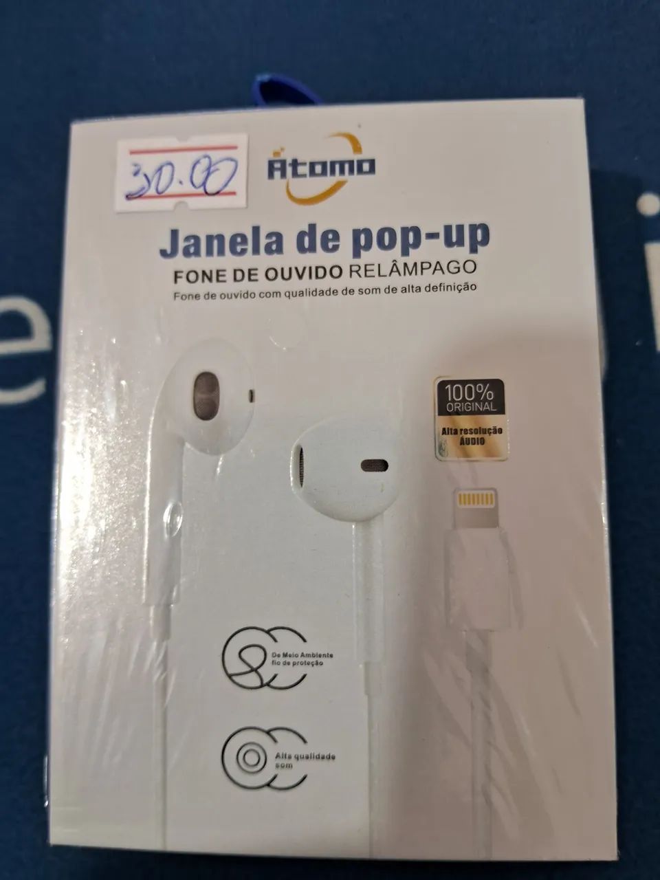 Fone de ouvido pop-up Atomo