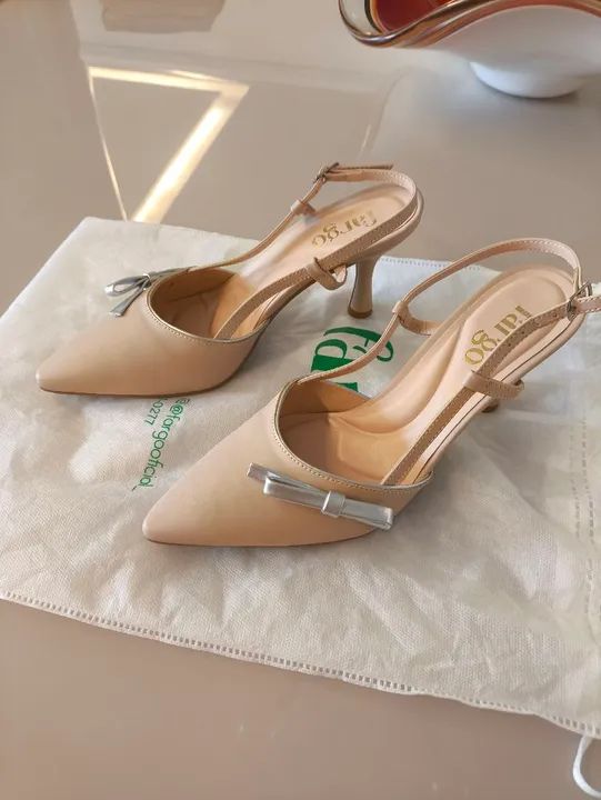 Sandália sapato bege salto fino da marca Cargo Tam 36 - Foto 3