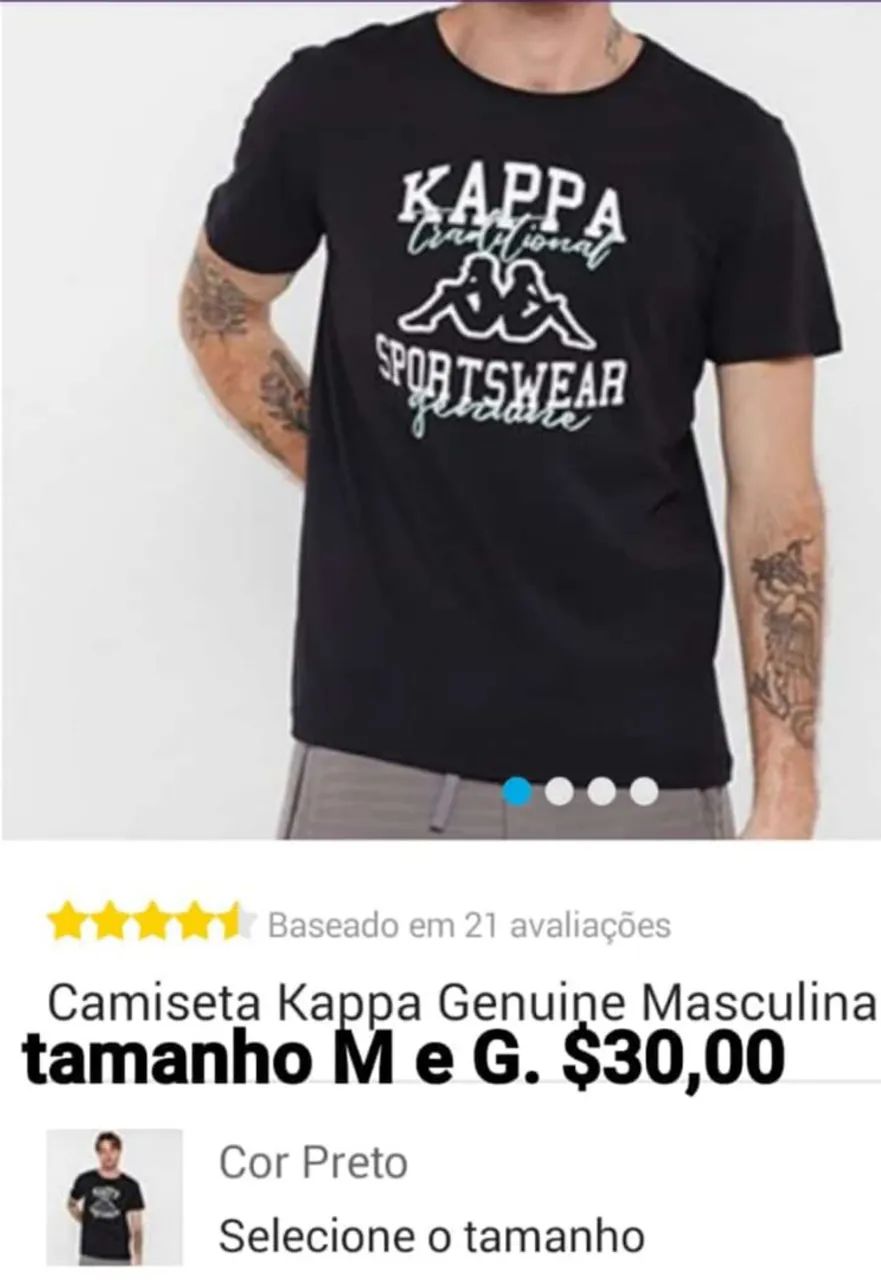 Camiseta Kappa M ou G. - Original  - Foto 3