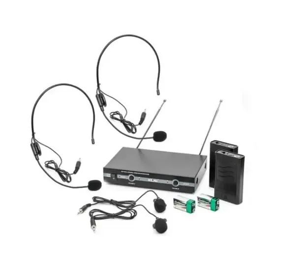 Microfones Sem Fio Duplo Lapela e Duplo Headset Lelong LE-910