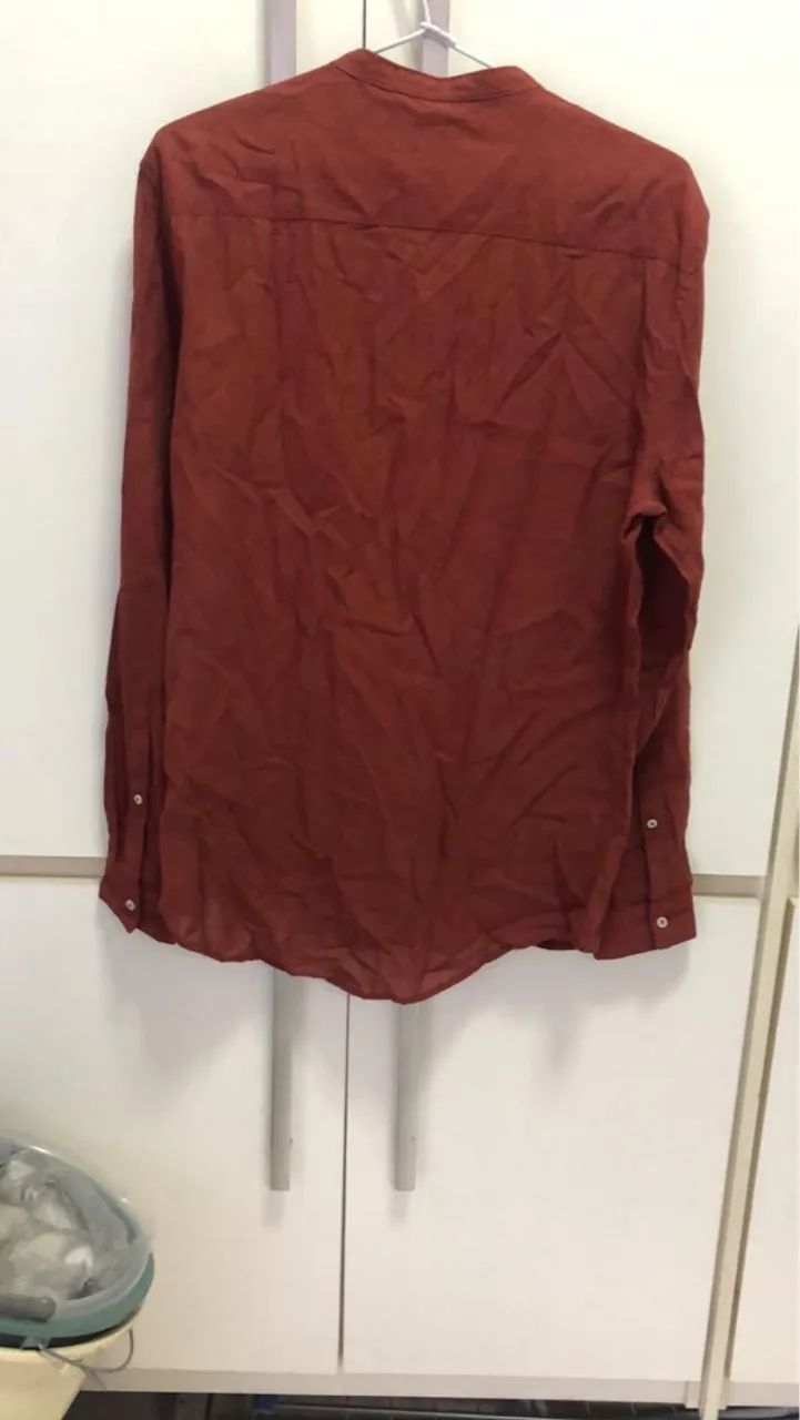 Camisa Manga Longa Vermelha Zara - Foto 3
