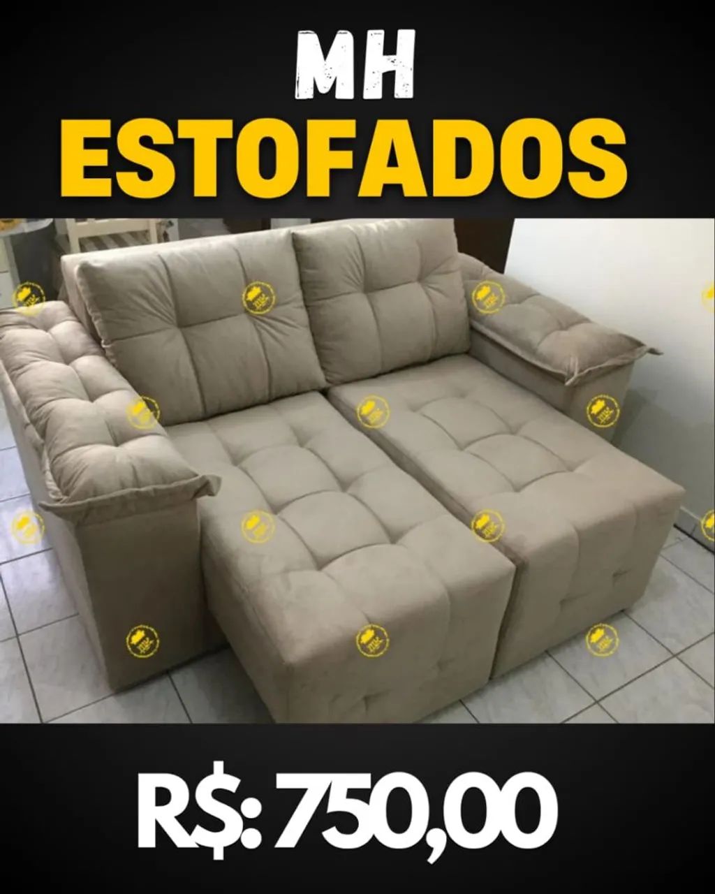 Sofá 2 Lugares Estofado Retrátil MH