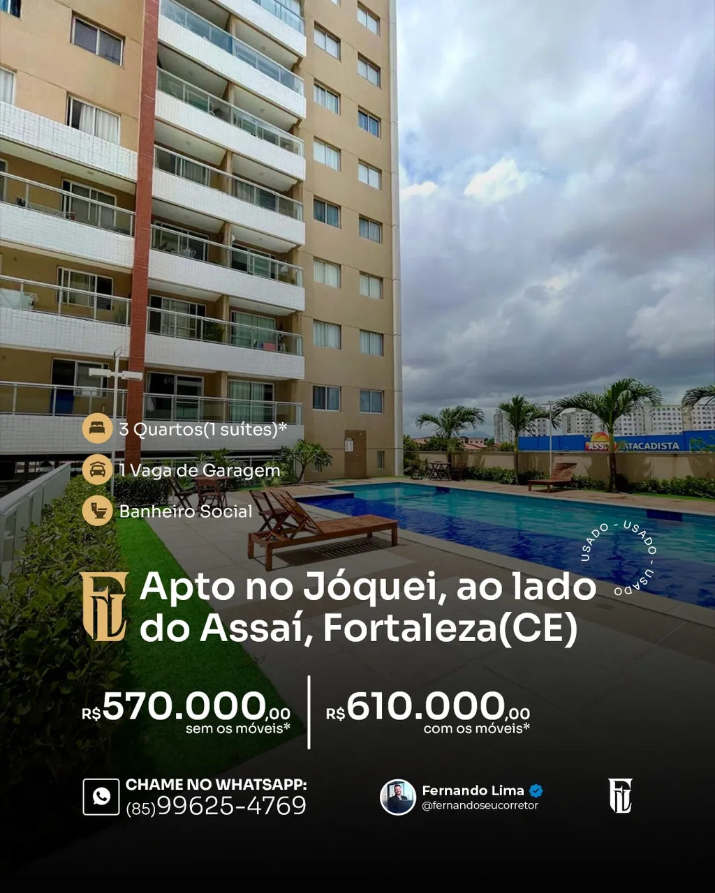 Apartamento no Jóquei Clube - $$ 610.000,00