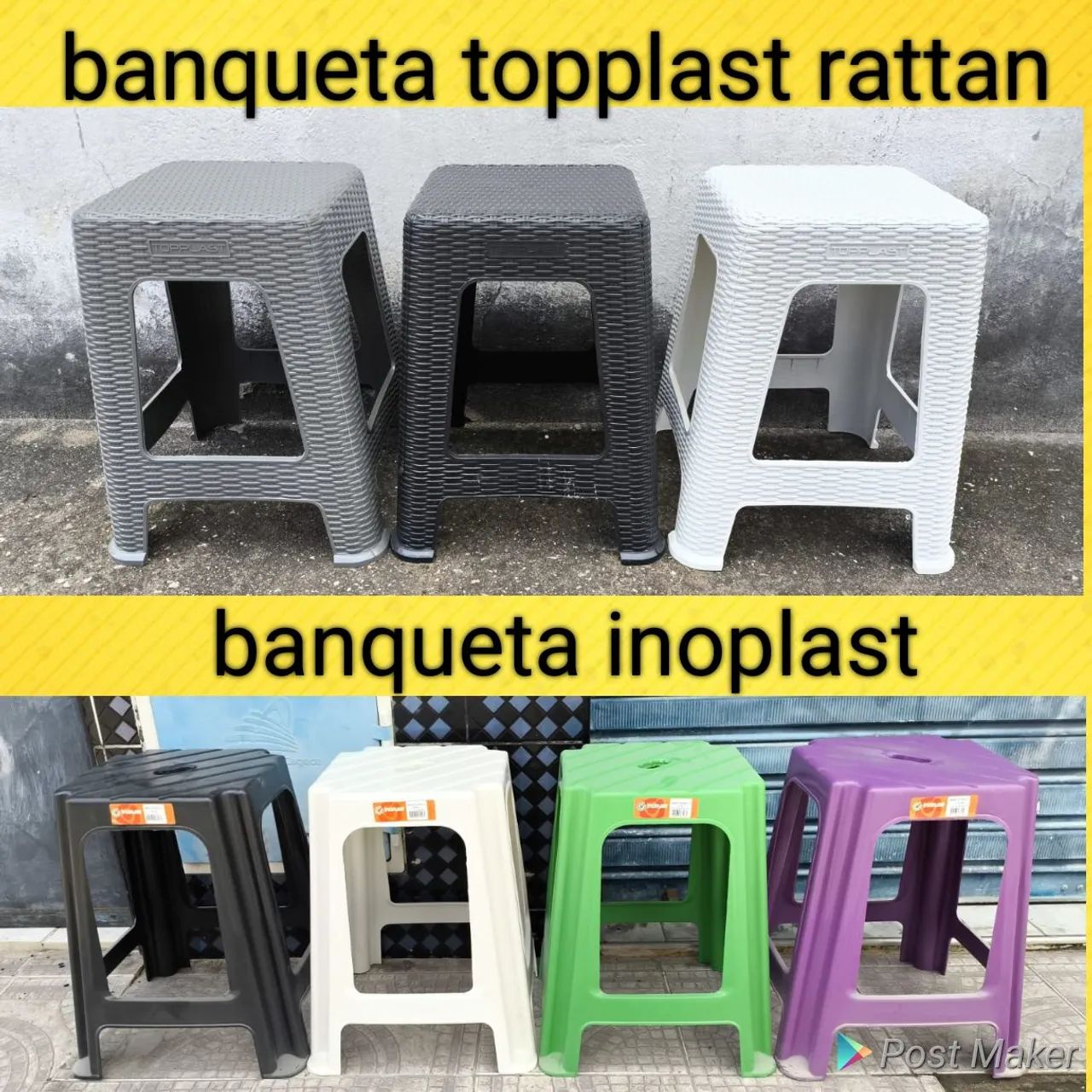Banquetas de plástico para comércio - Foto 2