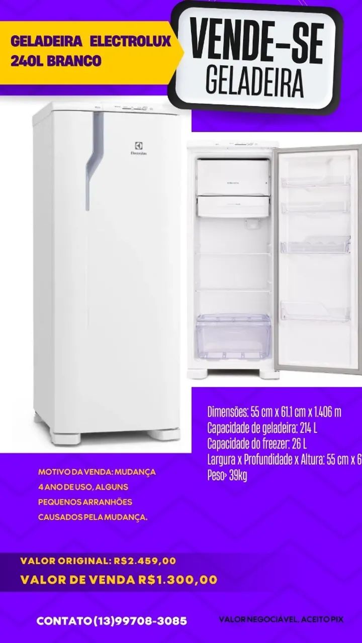 Geladeira Eletrolux