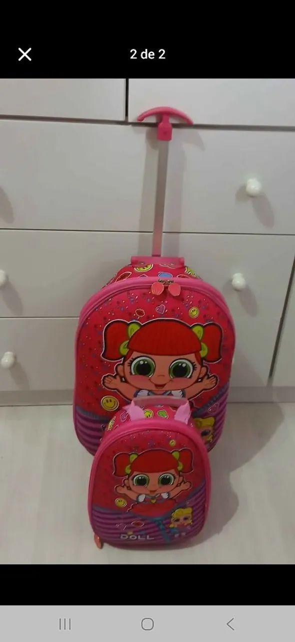 Kit mochila com rodinhas + lancheira  - Foto 2