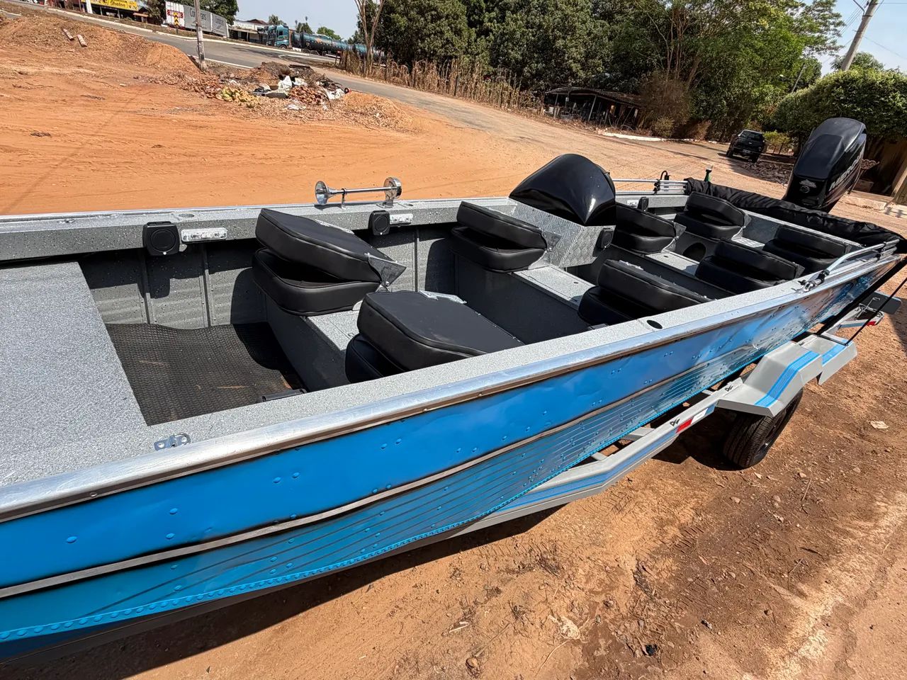 Canoa Barco Lancha alumínio 6 metros Tuiuiu Nautica - Foto 9