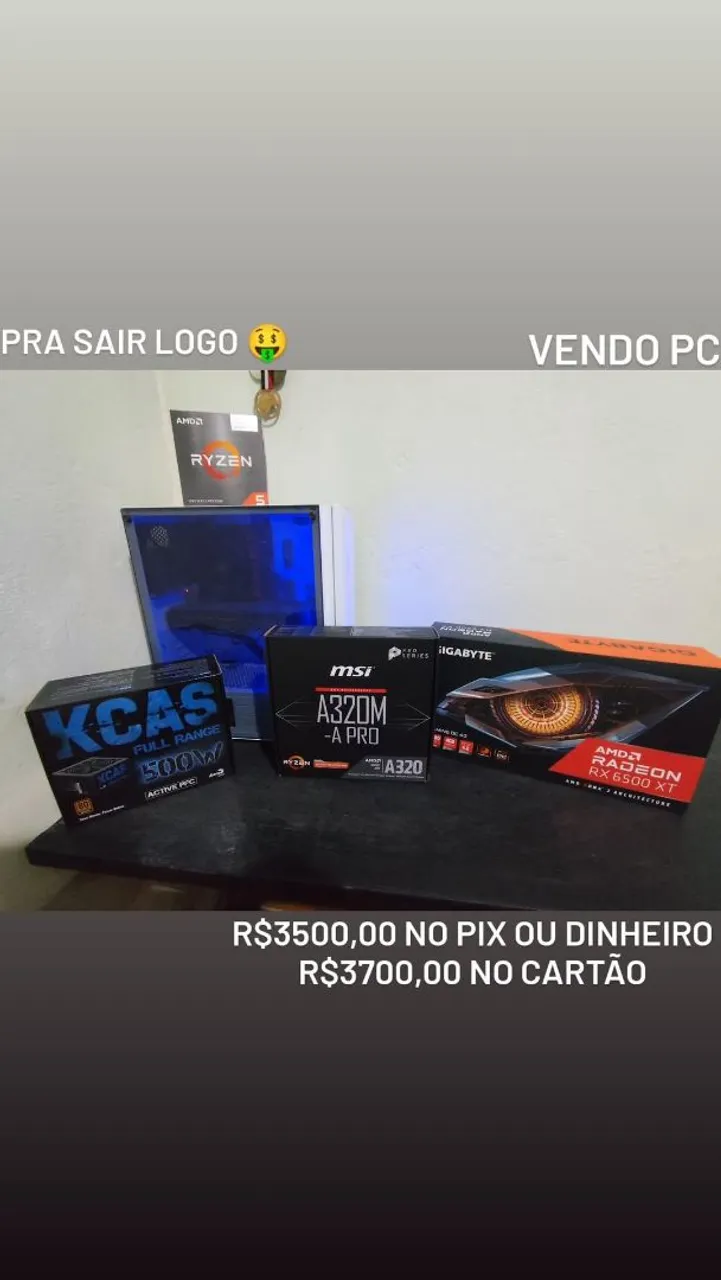 PC Gamer com Ryzen 5 e RX 6500 XT - PRONTA ENTREGA!