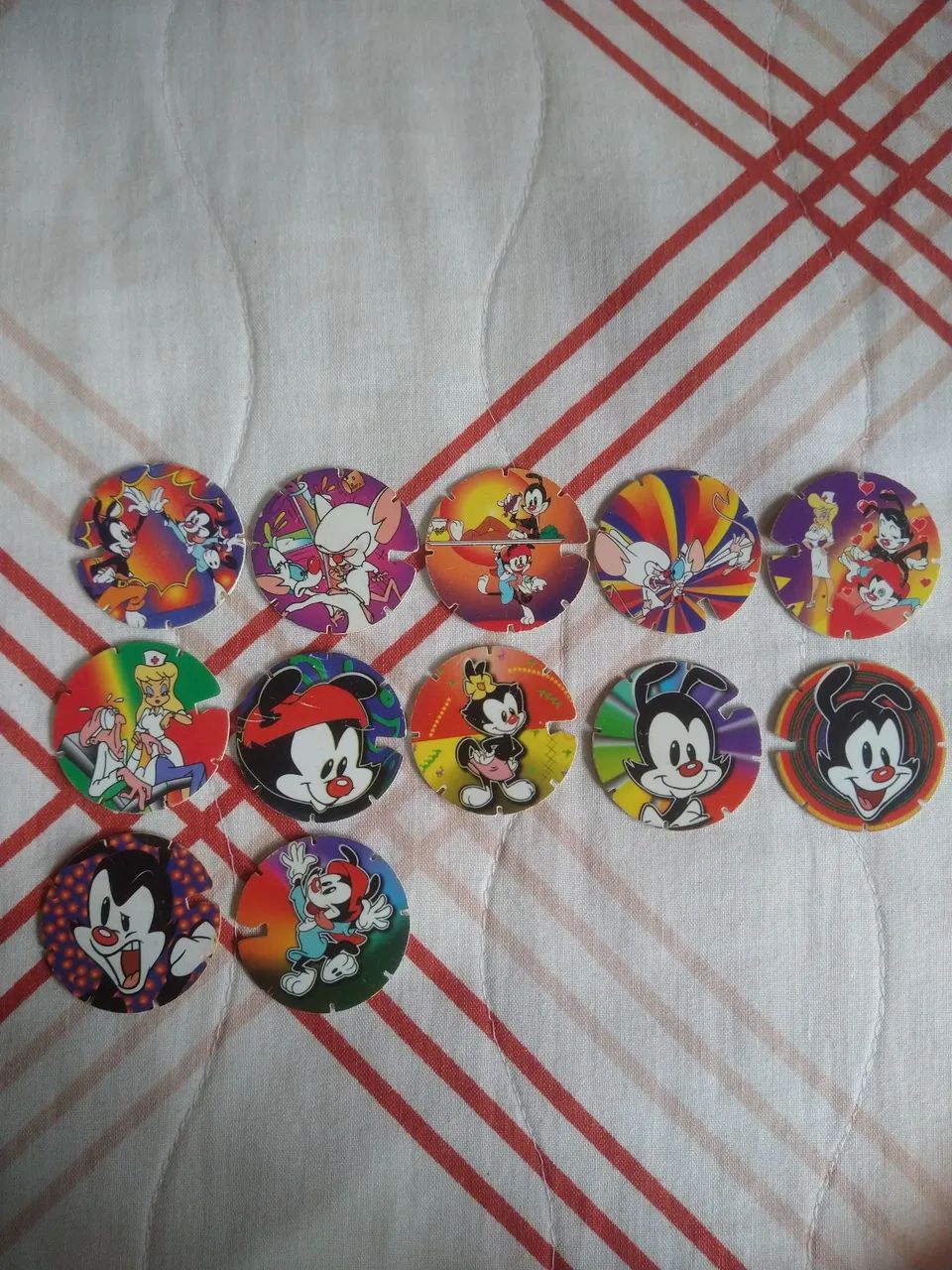 Coleção de tazos Animaniacs e Tiny Toon