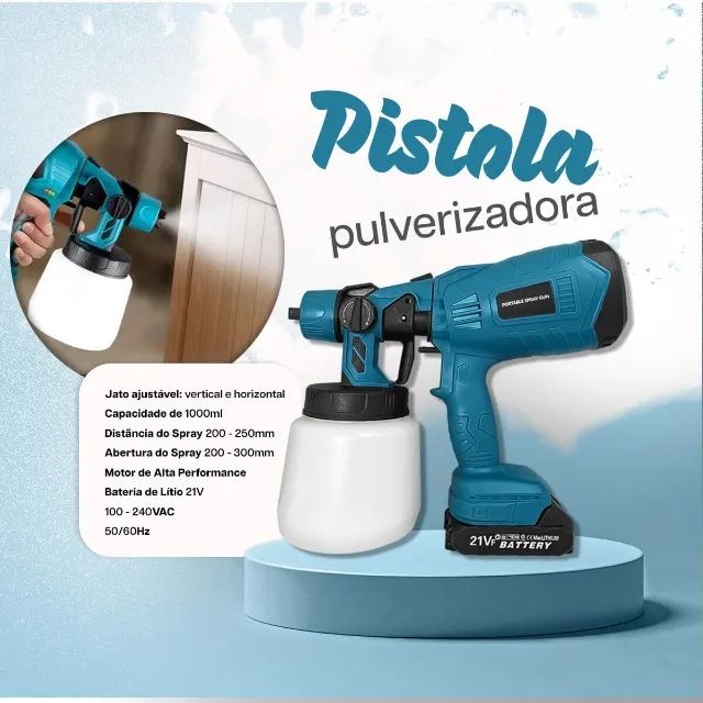 Pistola de Pintura e Pulverizadora Portátil  Recarregável - Foto 5