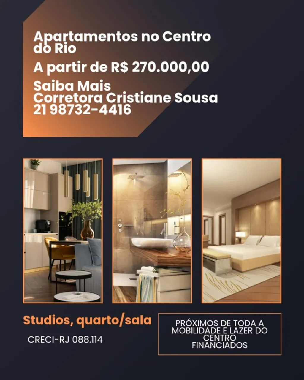 Studios no Centro do Rio - A partir de R$270.000,00