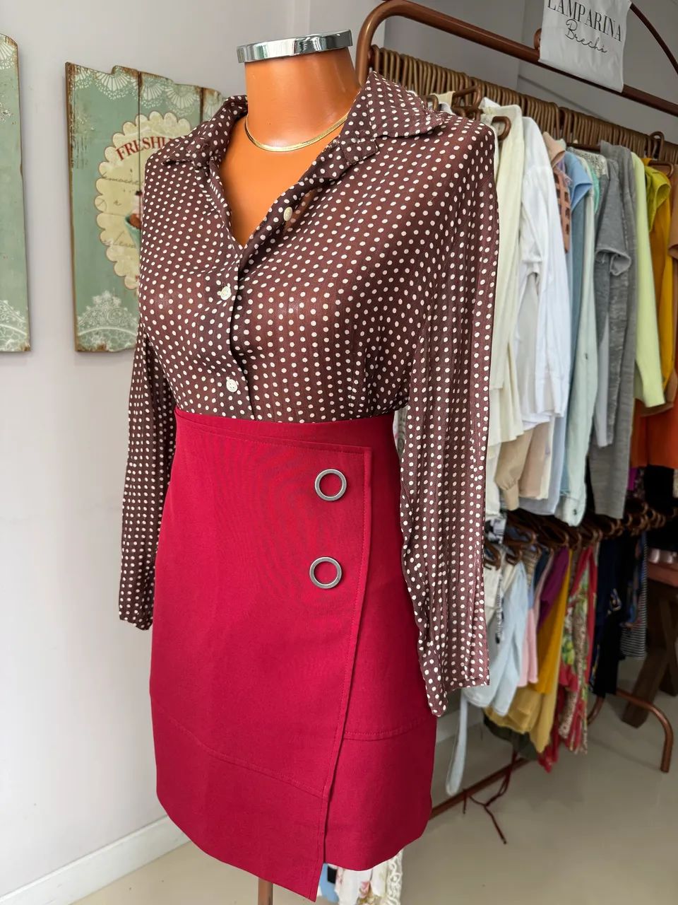 Camisão Poá Marrom P - Foto 2