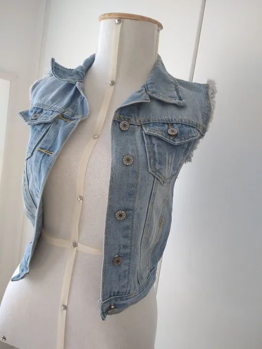 Colete Jeans Desfiado - Foto 5