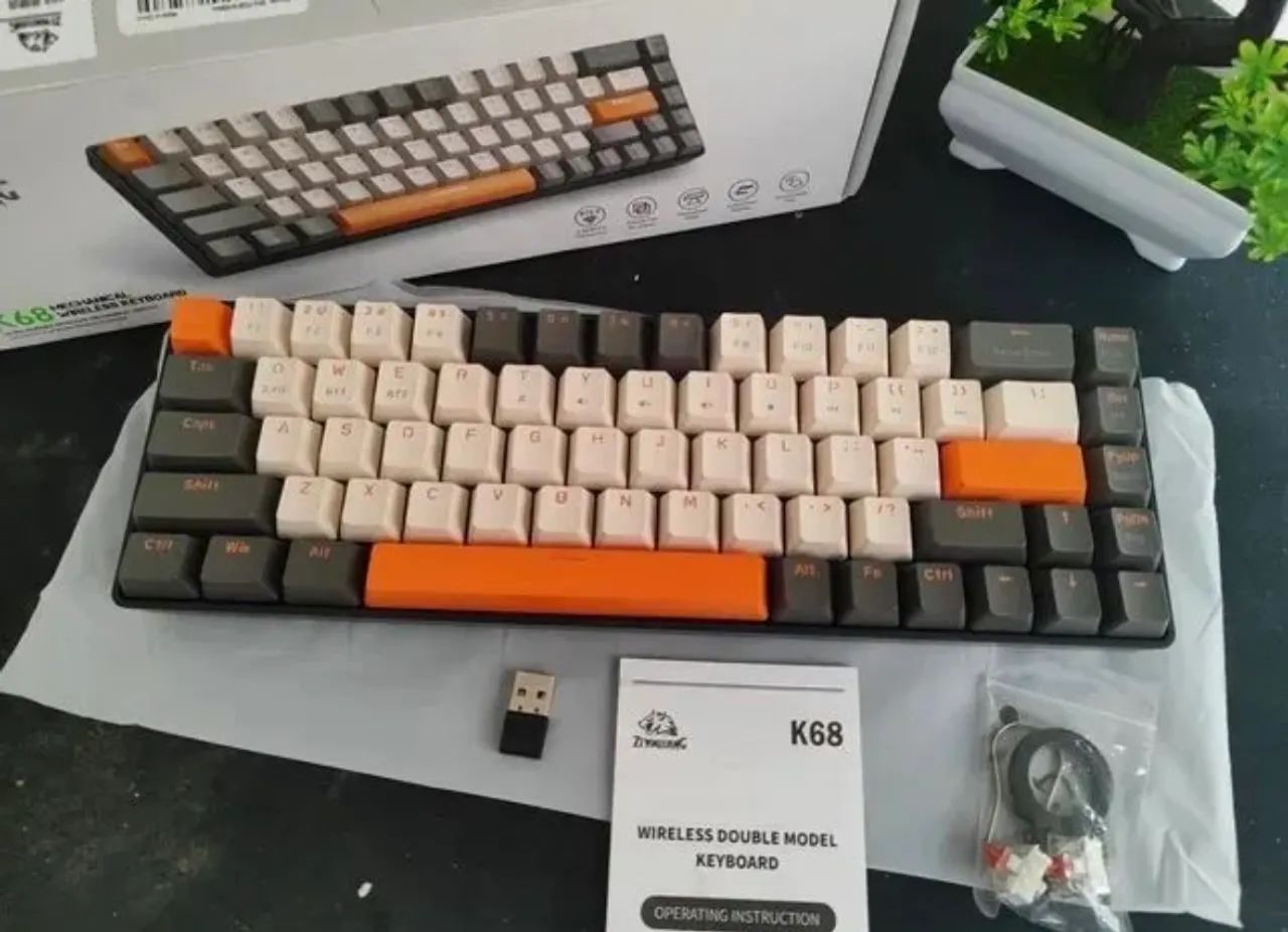 Teclado mecânico sem fio K68