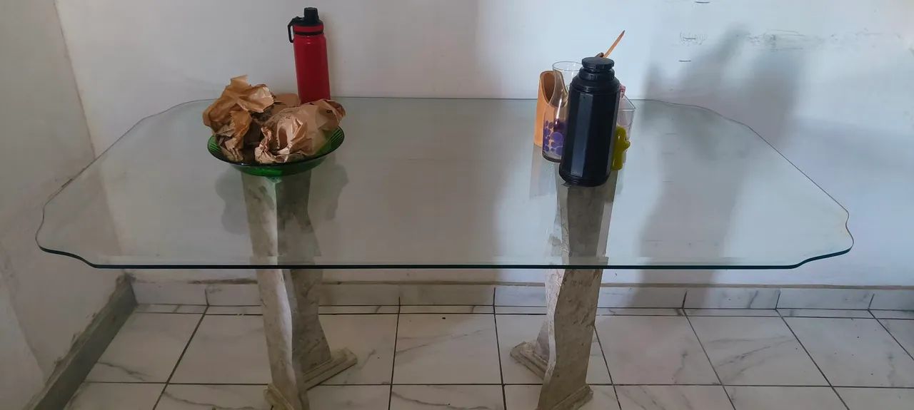 Beveled glass table, no chairs; I can take it since I have an open car64739708025473120