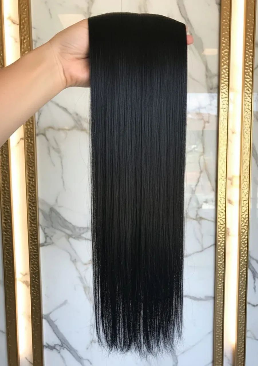 Extensão de Cabelo Liso Com Aplique Tic Tac Para Volume Super Promoção