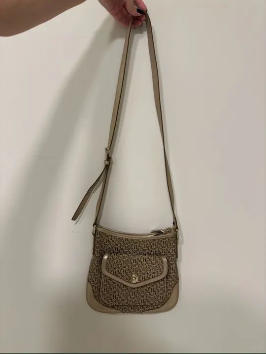 Bolsa Victor Hugo Bege e Dourada - Foto 3
