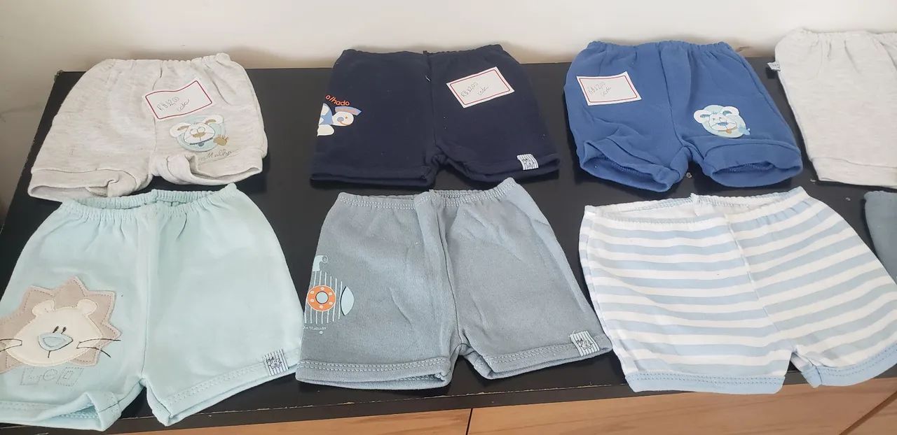 Shorts infantis masculinos tamanho RN, P, M e XG - Foto 3