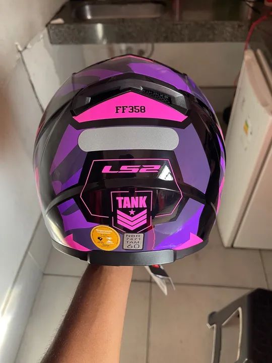 Capacete LS2 FF358 TANK ROXO NOVO  - Foto 2