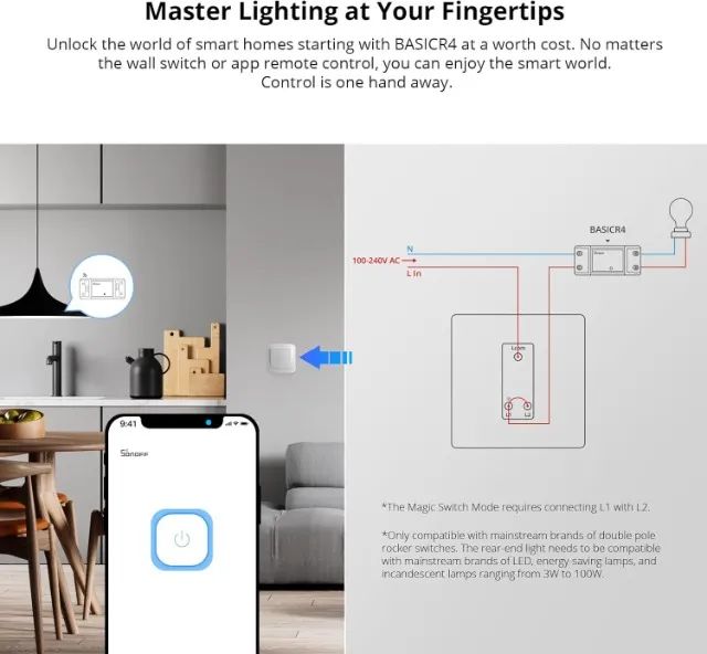 Interruptor Inteligente Wi-Fi - SONOFF BASICR4 Automação Alexa E Google - Foto 3
