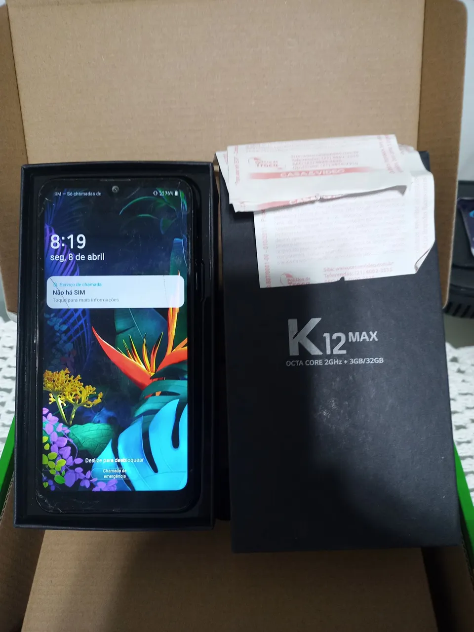 LG K12max funcionando