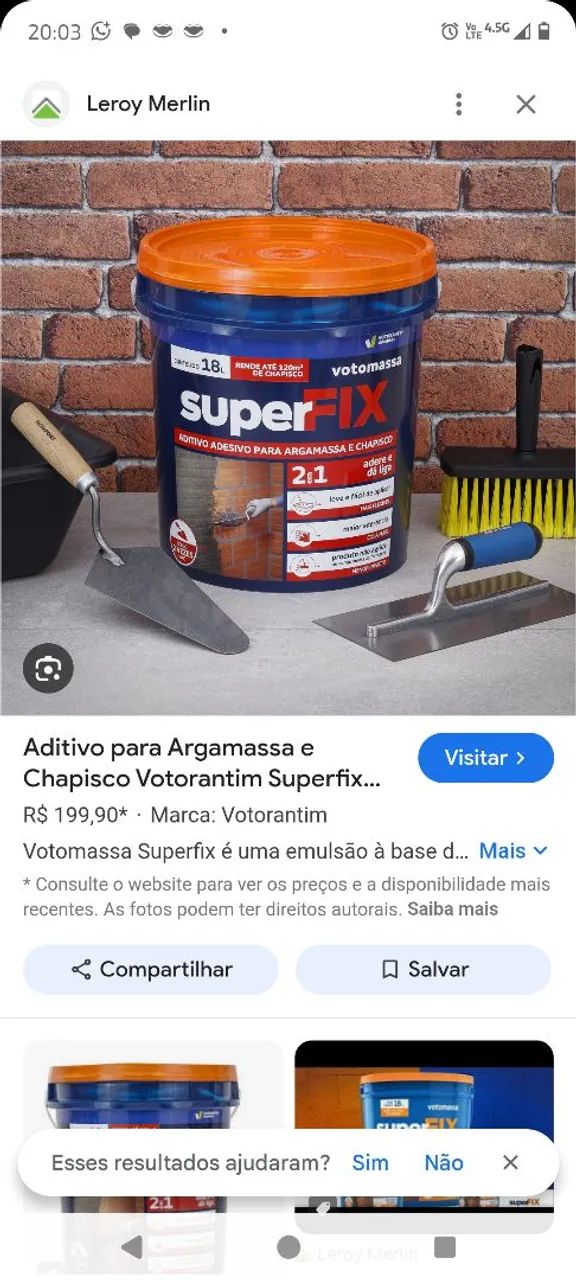 Aditivo para argamassa 