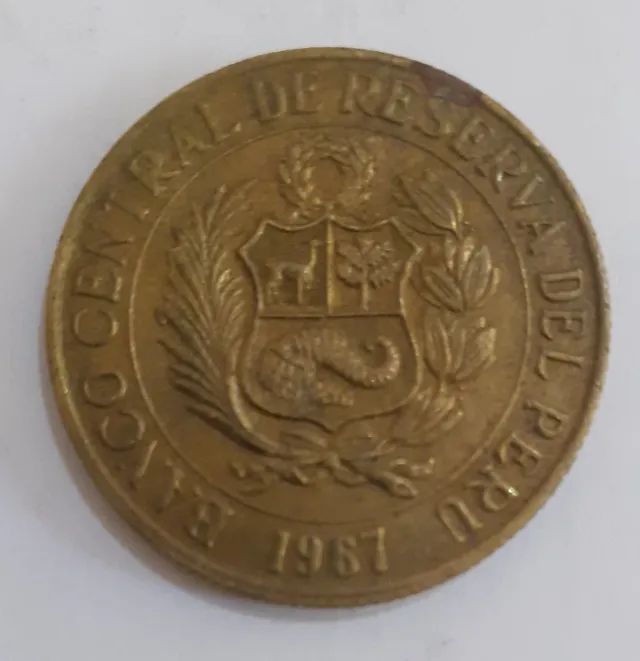 2 Moedas Peru - 20 Centavos (1956) / Un Sol De Oro (1967) - Foto 5