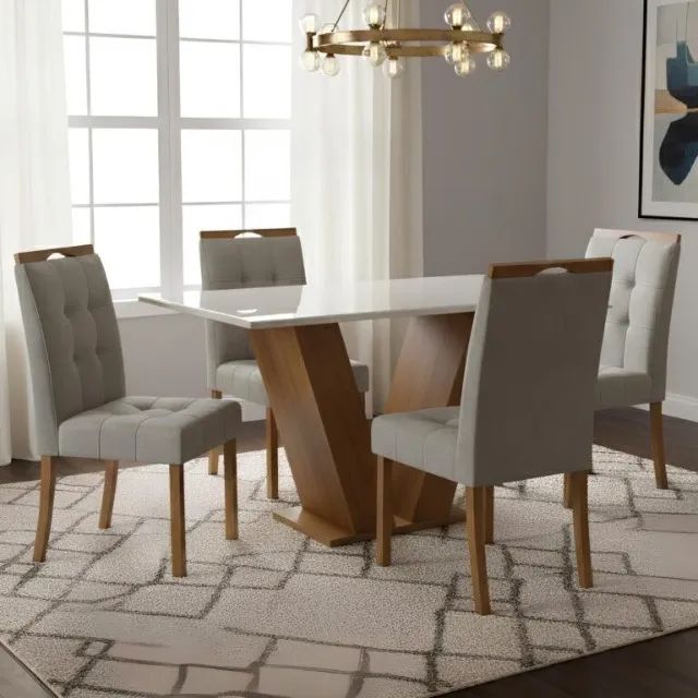 Mesa de Jantar  Classic 1,20 com 4 Cadeiras - WM DECOR - Foto 4
