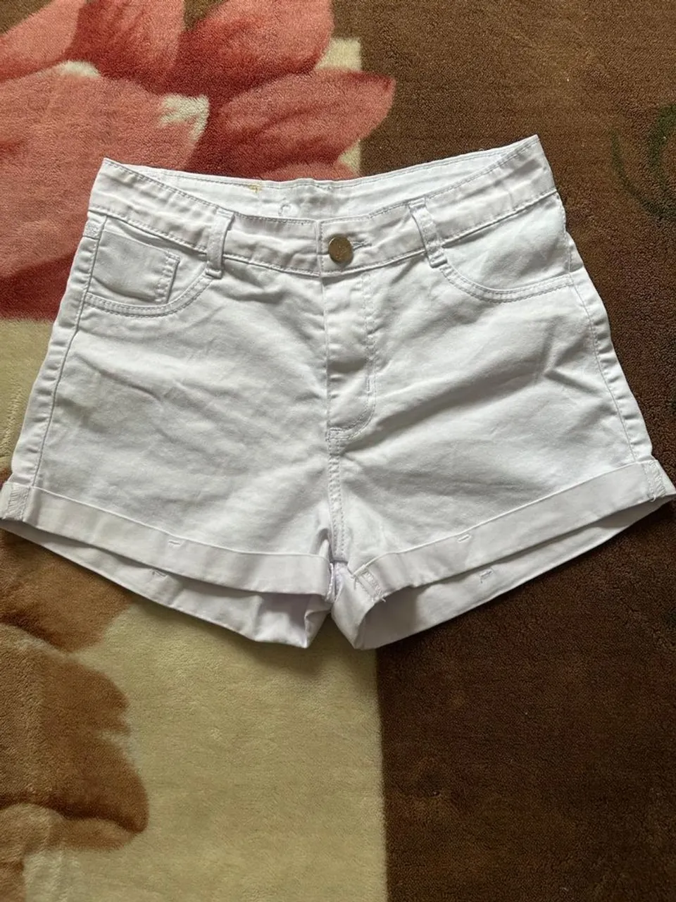 Shorts Branco Jeans Feminino