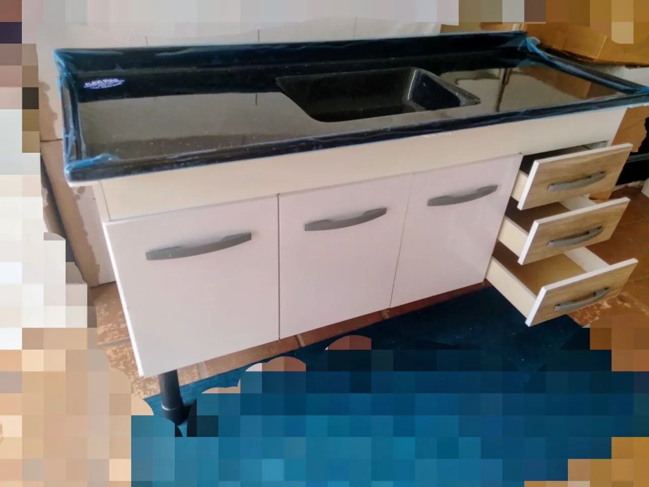 Conjunto pia e gabinete 