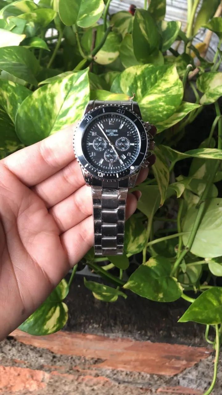Relógio Masculino Pulseira de Aço Inoxidável Relógio de Quartzo com Mostrador Redondo 