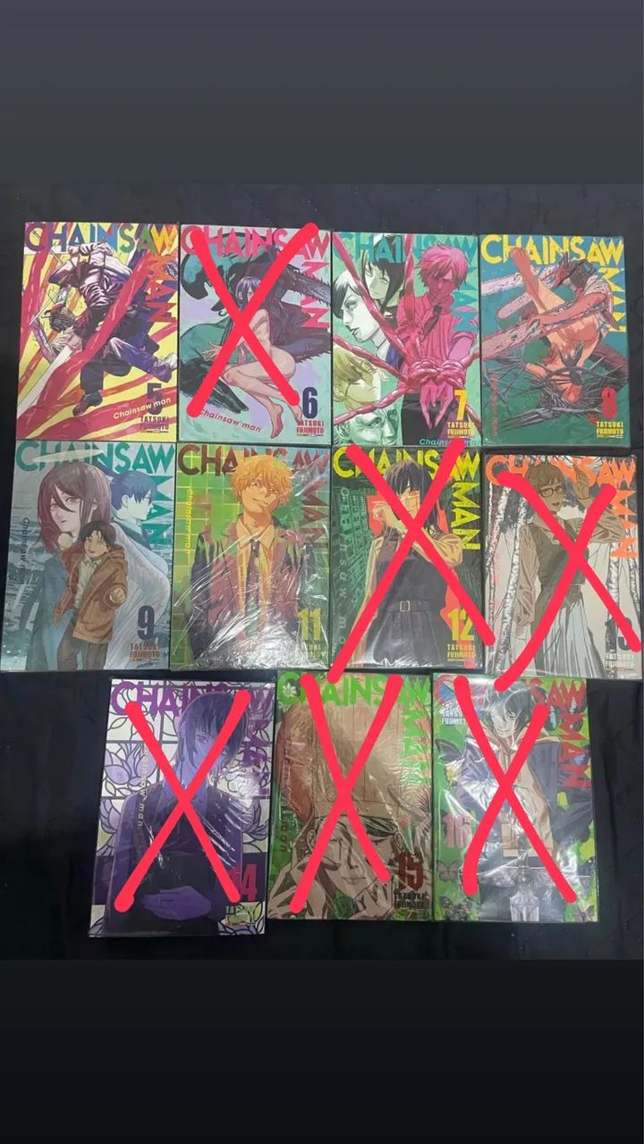 Mangás Chainsaw Man em perfeito estado