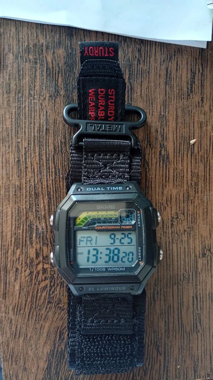 Relógio digital skimei pulseira tática 