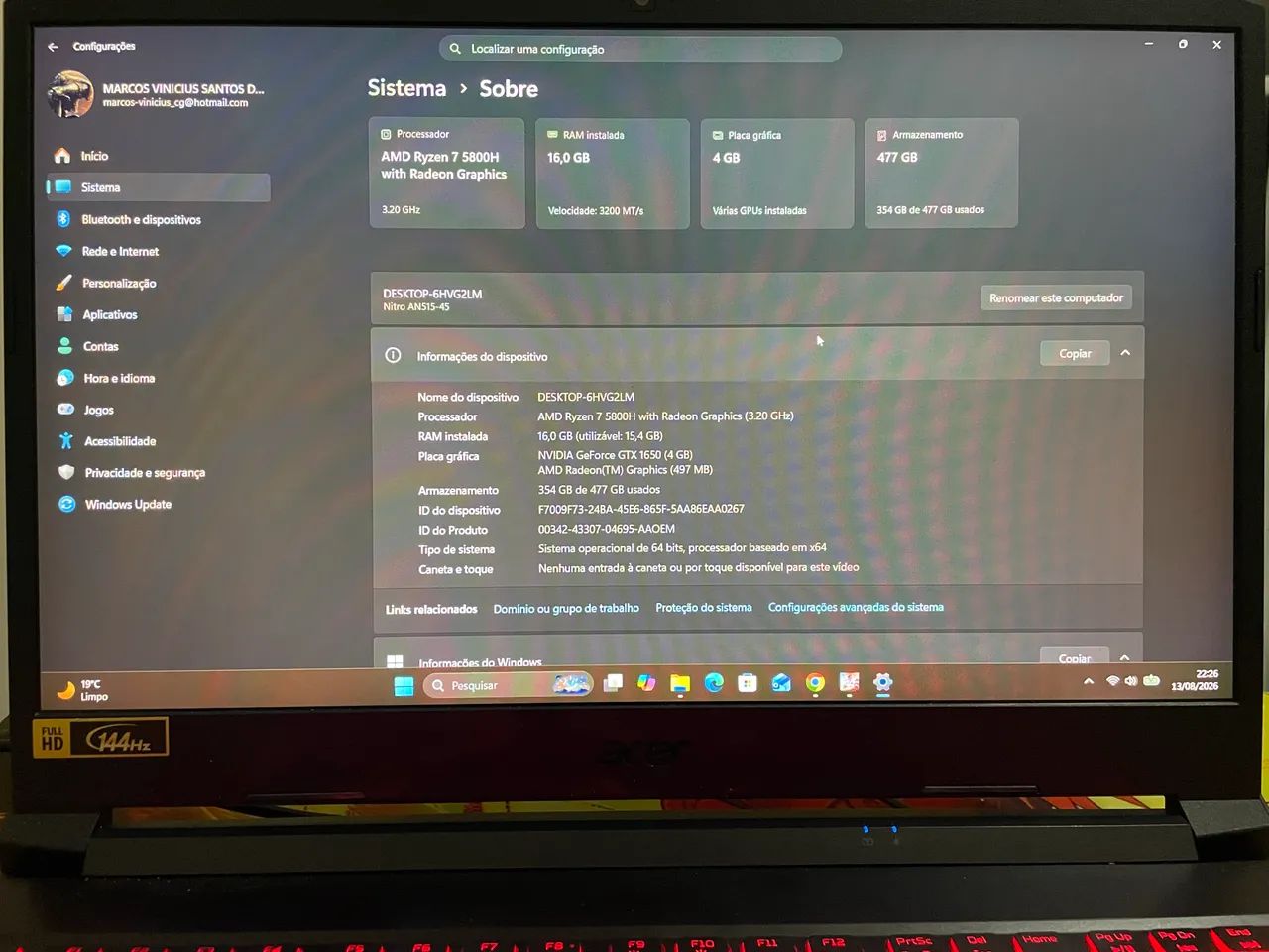 Notebook GAMER Acer Nitro - Foto 2