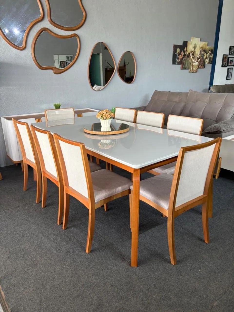 Mesa Petra com 8 cadeiras Lara Kappesberg com prato giratório (mesa e metros) Nova  - Foto 2