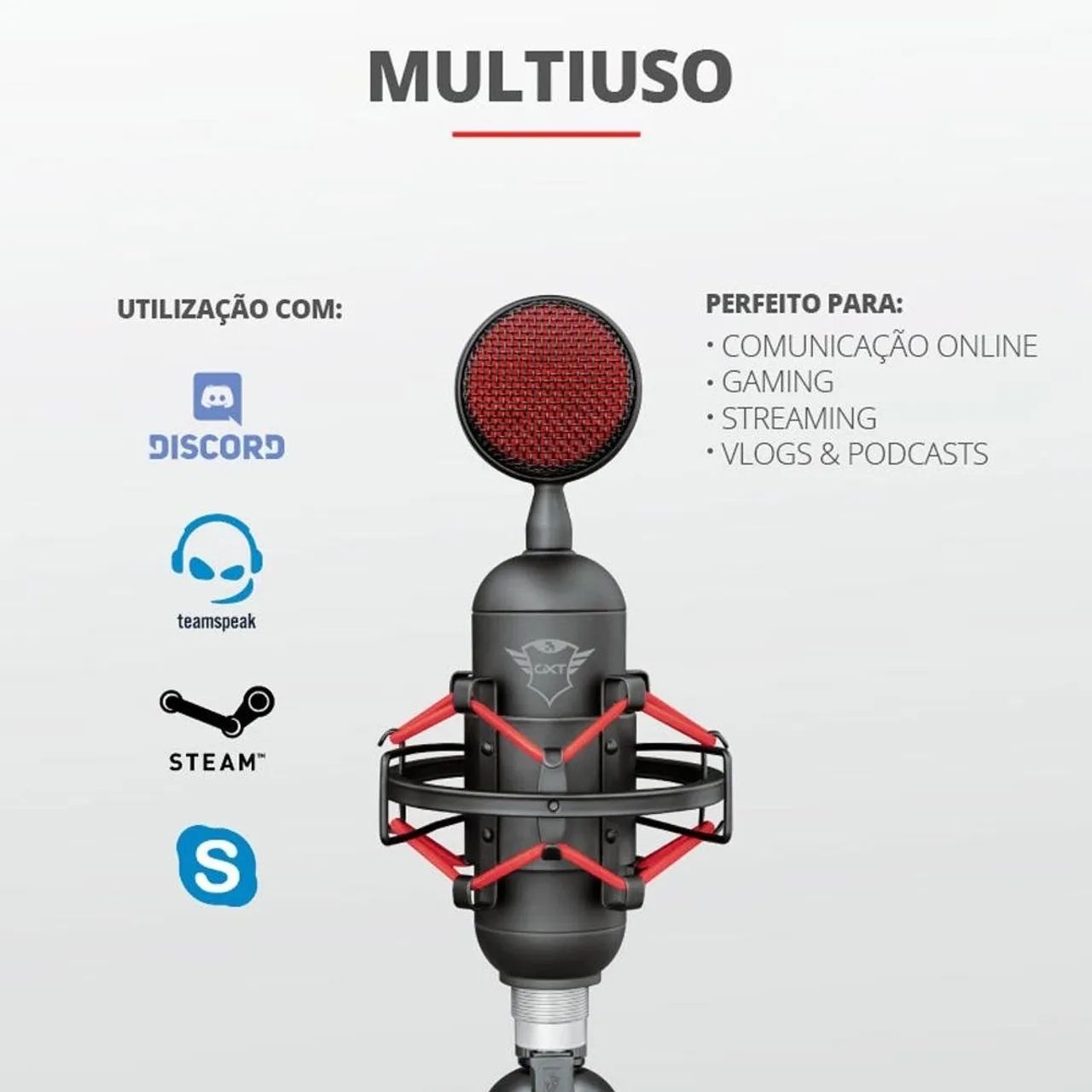 Microfone Gamer Profissional Trust Buzz Gxt 244 Usb