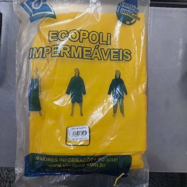 CAPA DE CHUVA DE PVC FORRADA - AMARELA - Foto 3