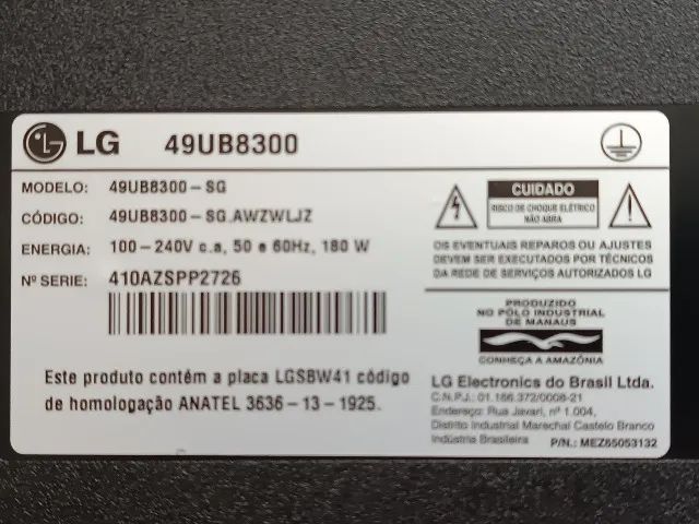 TV LG de 49 polegadas com imagem distorcida e linhas verticais na tela. - Foto 4
