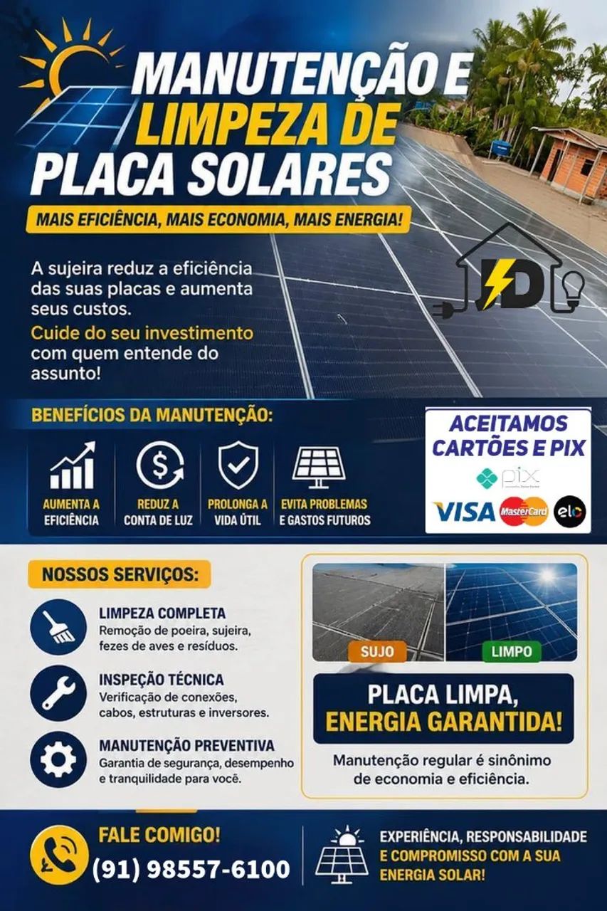 JD Soluções Elétricas e Limpeza de Placas Solares 