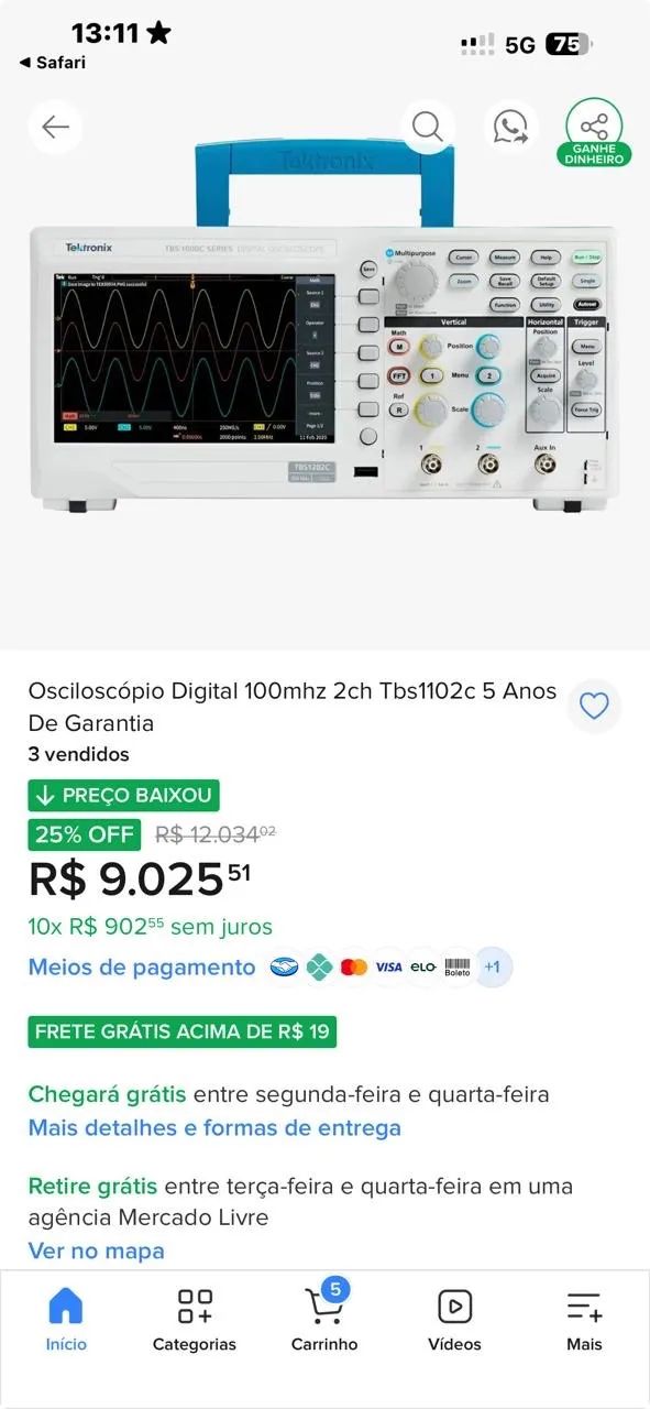 Osciloscópio digital - Foto 3