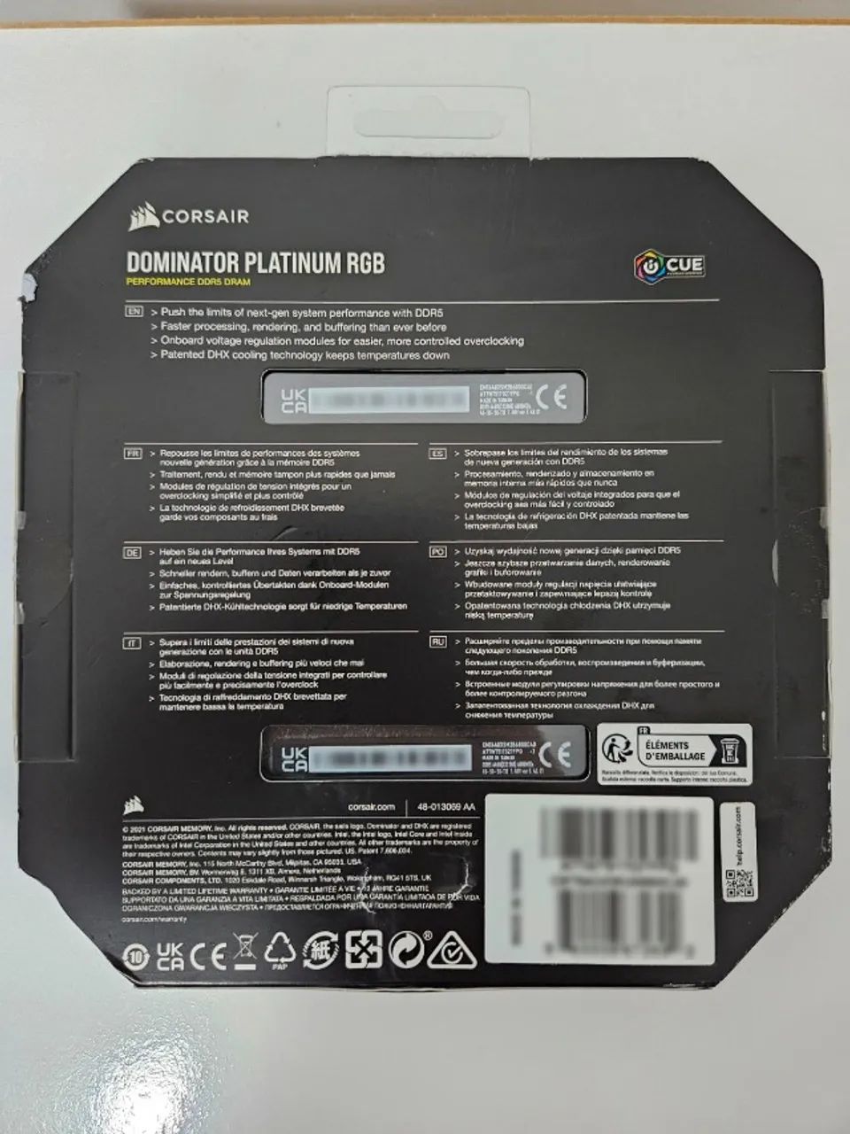 Memória RAM DDR5 Corsair Dominator Platinum, RGB, 64GB (2x32GB), 6800MHz, CL40 - Foto 2