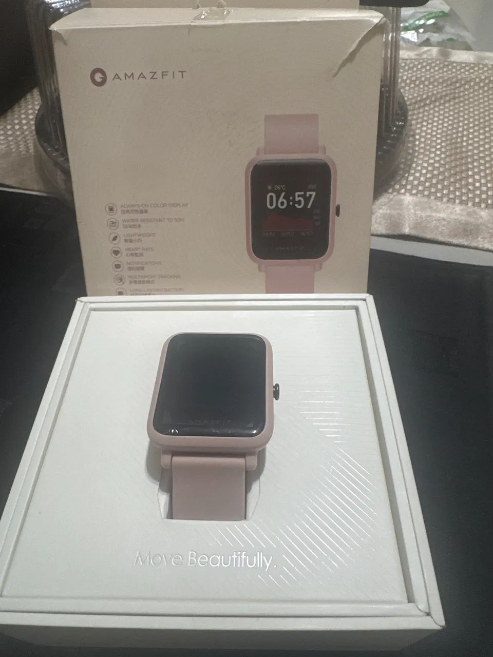 Relógio amazfit Bip S Lite rosa