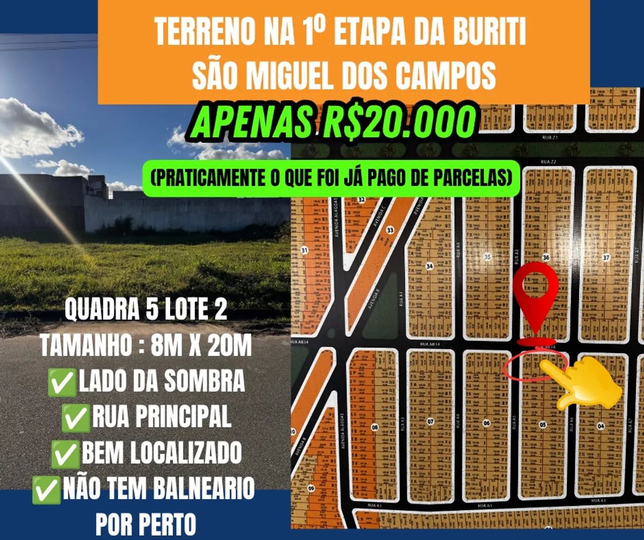 TERRENO 1º ETAPA DA BURITI